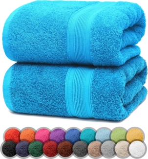 NatureMark 2er Pack DUSCHTÜCHER Premium Qualität 70x140 cm DUSCHTUCH Dusch-Handtuch Doppelpack Farbe: Türkis