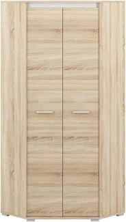 Eckschrank "Avo" Kleiderschrank 82x82 cm Sonoma Eiche weiß anthrazit