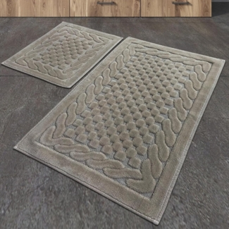 Badteppich Set 2-teilig Nerz