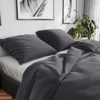 Wolkenfeld Bettwäsche Renforcé Bettwäsche Baumwolle - Natürlich weiches Schlafgefühl, 100% Baumwolle, 2 teilig, 135x200 cm, 155x220 & Übergrößen I inkl. Kissenbezüge 80x80 I uni