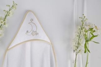 PIELSA BABY | Badetuch | Badetuch | Duschtuch | Badetuch | Baby-Monate | Badetuch | Winterschicht | Weiche Badetuch | Hygienische Badetuch | Farbe Perlmutt | Größe 100x100 cm