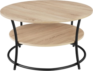 tectake Couchtisch Beistelltisch Cromford 80x46cm (1-St, 1 tlg), Geschwungener Couchtisch im angesagten Industrie-Stil