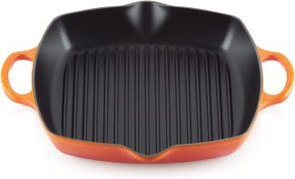 Le Creuset Grillpfanne Quadratisch 2 Griffe Signature 30 cm Ofenrot - 29 bis 32 cm - Orange