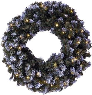 Star Trading 612-11 Weihnachtsdekoration KRANZ EDMONTON LED 60X0,064W Kunststoff, Stahl grün L:70cm B:17cm H:70cm IP44