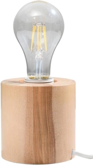 Tischleuchte, Holz, Landhaus-Stil, Natur, E27, H 10 cm