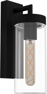 Eglo 97261 Outdoor Wandleuchte BOVOLONE schwarz klar L:11cm H:34cm T:15,5cm IP44