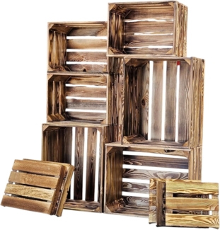 Obstkisten Holzkisten Regal 50 x 40 x 30cm und 40x302x26 6er SET Quer