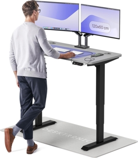 Desktronic HomePro Höhenverstellbarer Schreibtisch 120 × 60 cm – Elektrischer Schreibtisch Mit Zwei Elektrischen Motoren, Touchscreen-Steuerung und Integrierten USB-A- und USB-C-Ladeanschlüssen