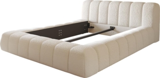 Polsterbettgestell Cutio 140x200 cm Bouclé Creme-Weiß