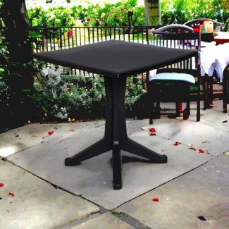 Dmora - Außentisch Trani, festes quadratisches Regal, Mehrzweck-Gartentisch, 100 % Made in Italy, 70 x 70 x 72 cm, Anthrazit
