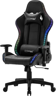 ML-DESIGN Bürostuhl Computerstuhl Schreibtischstuhl für Büro & Arbeitszimmer Drehsessel, Gaming Stuhl + 2 Kissen, LEDs & Boxen ergonomisch anpassbar PVC-Leder