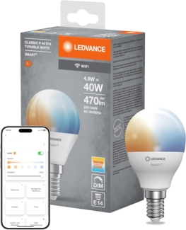 LEDVANCE SMART+ WiFi Mini-Glühbirne Tunable White 230V TW FR E14 SINGLE PACK