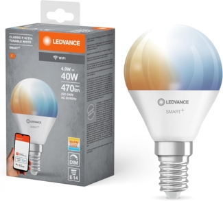 LEDVANCE SMART+ WiFi Mini-Glühbirne Tunable White 230V TW FR E14 SINGLE PACK
