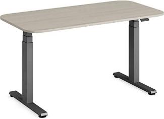 Steelcase Solo höhenverstellbarer Sitz-Steh-Schreibtisch mit Tischplatte in Akazie und Gestell in Amsel (140 x 70 cm)