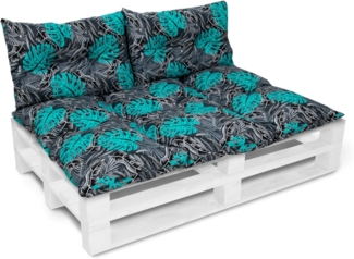 Amilian Stuhlkissen - Bankauflage - Gartenbankauflage - 80x120cm + 2 x 40x60cm, 3er Set - Gartenbankauflage - Pallettensitzkissen - Bankkissen