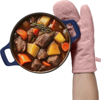 JEMIDI Topflappen Ofenhandschuhe - Topflappen Backofen Handschuh hitzebeständig Rosa, (1-tlg)