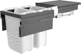 Hailo Wäschesammler 3270811 Laundry Carrier 45 Einbau Wäschekorb Dunkelgrau