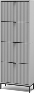 Vicco Schuhkipper Grau 60 x 168 cm mit 4 Klappschubladen, Eliza