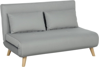HOMCOM Schlafsofa Klappsessel mit Bettfunktion, Klappbarer Relaxsessel in Samtoptik 1 Teile, bis 250 kg belastbar, für Wohnzimmer, Hellgrau