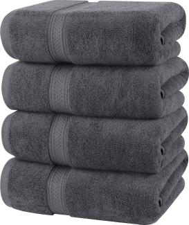 Utopia Towels - 4er-Pack Badetücher Set Premium 100% ringgesponnene Baumwolle 69x137 cm Handtücher, sehr saugfähig, weiches Gefühl Duschtücher (Grau)