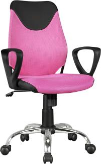 Kinder Schreibtischstuhl Jugenstuhl KiKa, ergonomisch, höhenverstellbar, Schwarz Pink