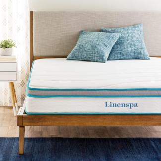 Linenspa Hybrid Matratze, 20cm hohe Federkernmatratze mit Memory-Foam, H3-H4, 80 x 190 cm