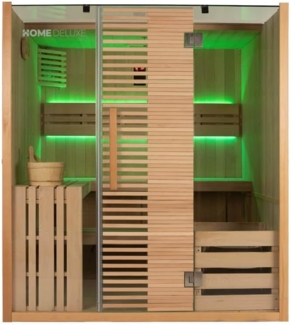 Home Deluxe 'Omaha' Traditionelle Sauna, 4 Personen, Massivholz natur, 200 x 150 x 180 cm