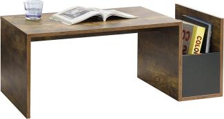 Couchtisch Bollnäs 90x45x35 cm mit Ablagefach Eiche dunkel en. casa