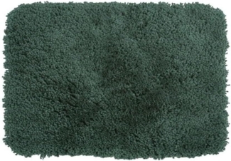 Spirella Badteppich Badematte Duschvorleger Mikrofaser Hochflor | flauschig | rutschhemmend | geeignet für Fußbodenheizung | 80x150 cm | Dunkelgrün