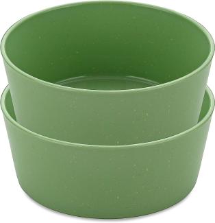 Koziol Schale Connect Bowl, 2er Set, Schüssel, Kunststoff-Holz-Mix, Nature Leaf Green, 890 ml, 7171703