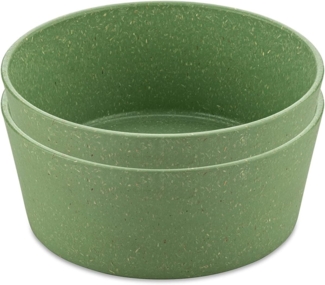 Koziol Schale Connect Bowl, 2er Set, Schüssel, Kunststoff-Holz-Mix, Nature Leaf Green, 890 ml, 7171703