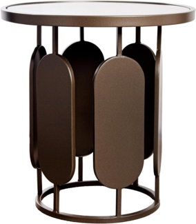 Casablanca Beistelltisch Zulu - Metall - anthrazitfarben - runde Form - Höhe 48cm x Ø 45cm - metallische Optik