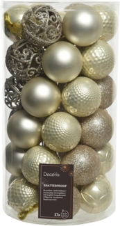 Kaemingk Weihnachtsbaumkugel Weihnachtsbaumkugeln Kunststoff Ornamente Ø 6 cm 37 Stück perle