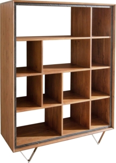 Highboard Stonegrace 115x150 Akazie Natur 12 Fächer Steinfurnier V-Fuß