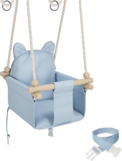 MAMOI® Babyschaukel Kinderschaukel | Babyschaukel Indoor Schaukel Indoor | Baby Schaukel Babyschaukel Holz | Schaukel Indoor Kinder | Schaukel Holz + SICHERHEITSGURT | CE | 100% ECO | Made in EU