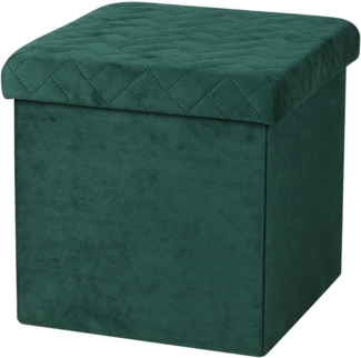 Urban Living Sitzhocker faltbar Sitzwürfel "VELOURS" Aufbewahrungsbox 53396 grün