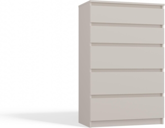 CDF Kommode Malwa M5 | Farbe: Kaschmir (beige) | Schrank für Dokumente, Kleinigkeiten | Ideal für Wohnzimmer, Schlafzimmer, Kinderzimmer, Jugendzimmer | 5 geräumige Schubladen