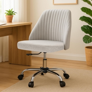 DUMOS Bürostuhl Schreibtischstuhl schminktisch Stuhl kleine Schreibtischstühle mit Rollen niedlicher Drehstuhl Rückenlehne armlos Heimbüro
