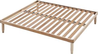 EVERGREENWEB ✅ Doppelbett Starrer Lattenrost 160x195 cm, Hoch 35 cm, aus Buchenholz, Orthopädisch, 5 abnehmbare Beine, Verstärkte Doppelstruktur, Für alle Betten und Matratzen geeignet | Modell ORANGE