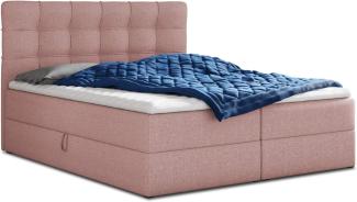 Boxspringbett Best mit 2 Bettkästen, Doppelbett mit Bonell-Matratze und Topper, Polsterbett, Bett (Pink (Inari 52), 160 x 200 cm)