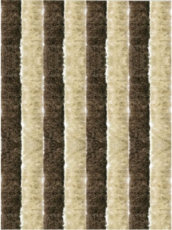 Flauschvorhang 80x185 cm in Unistreifen beige - braun, perfekter Insekten- und Sichtschutz für Ihre Balkon- und Terrassentür, viele Farben