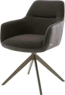 Drehstuhl Pejo-Flex Materialmix Schwarz Kreuzgestell breit Effektfinish Titan 360° drehbar Wippfunktion Taschenfederkern
