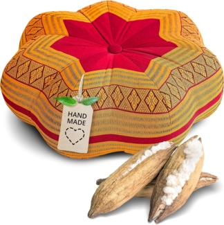livasia Meditationskissen Zafukissen Stern groß, vegan und handgefertigt, Ø 40x20cm, Kapok