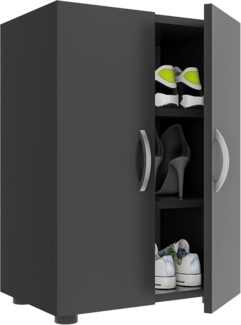 VCM Schuhschrank Ulas 918422 Anthrazit H. 74 x B. 49 x T. 30 cm