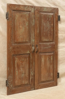 Biscottini Rollladen aus Holz 56,5 x 6,5 x 110,5 cm – Antiker Rollladen aus massivem Teakholz