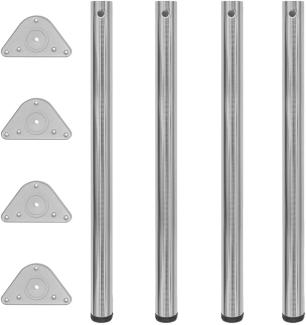 4 höhenverstellbare Tischbeine Nickel gebürstet 870 mm 242146