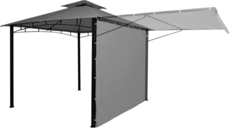 Pergola HWC-F94, Garten Pavillon, Stahl bewegliche Seitenwand 2,5x2,5m ~ grau