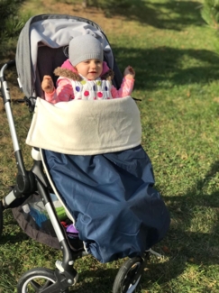 Wasserdichte, warme Decke für den Kinderwagen, Buggy, Jogger (Dunkelblau/Bio-Baumwolle)