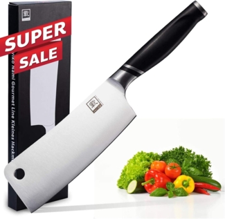 ZAYIKO Fleischmesser NAMI kleines Hackmesser Kochmesser 17 cm Edelstahlklinge mit ABS Griff, Deutscher Edelstahl 1.4116