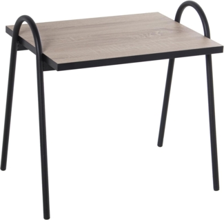 DRW Set mit 3 Beistelltischen aus Holz und Metall, 38 x 48 x 41 cm, Schwarz und Eiche, 38 x 48 x 41 cm